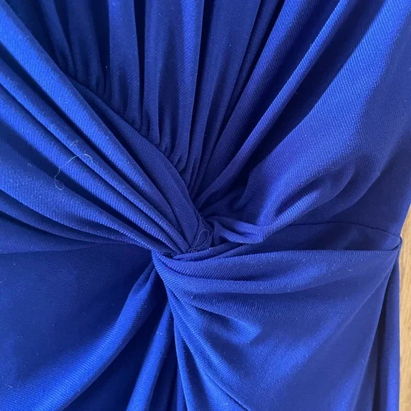 Ralph Lauren Blue Purple Twist Front Cap Sleeve Knee Length Dress - Picture 4 of 11